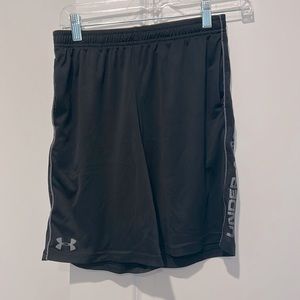 Boys black Under Armour athletic shorts - good condition - size youth medium